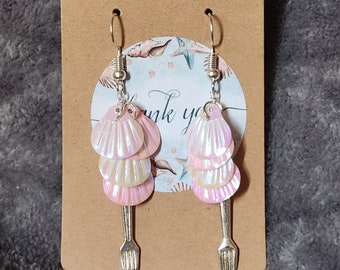 Sequin Seashell Dinglehopper Little Mermaid-Inspired Dangle Drop Earrings