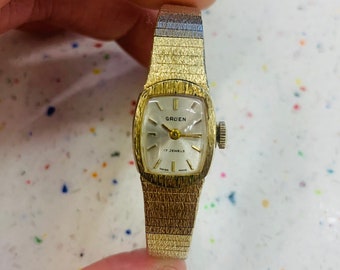 Gold Filled GRUEN Mechanical Ladies Wrist Watch 17J Swiss Made