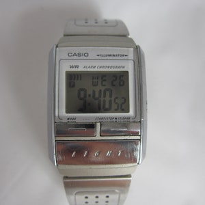 Early Retro Casio Illuminator Digital LCD Multi Function Data Bank 1990s  Watch - Very RARE! Japan!