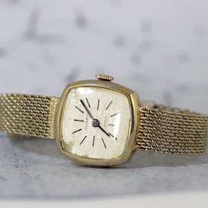 Vintage Gold Helbros Unisex Mechanical Watch 1950&#39;s/60&#39;s with Milanese Band