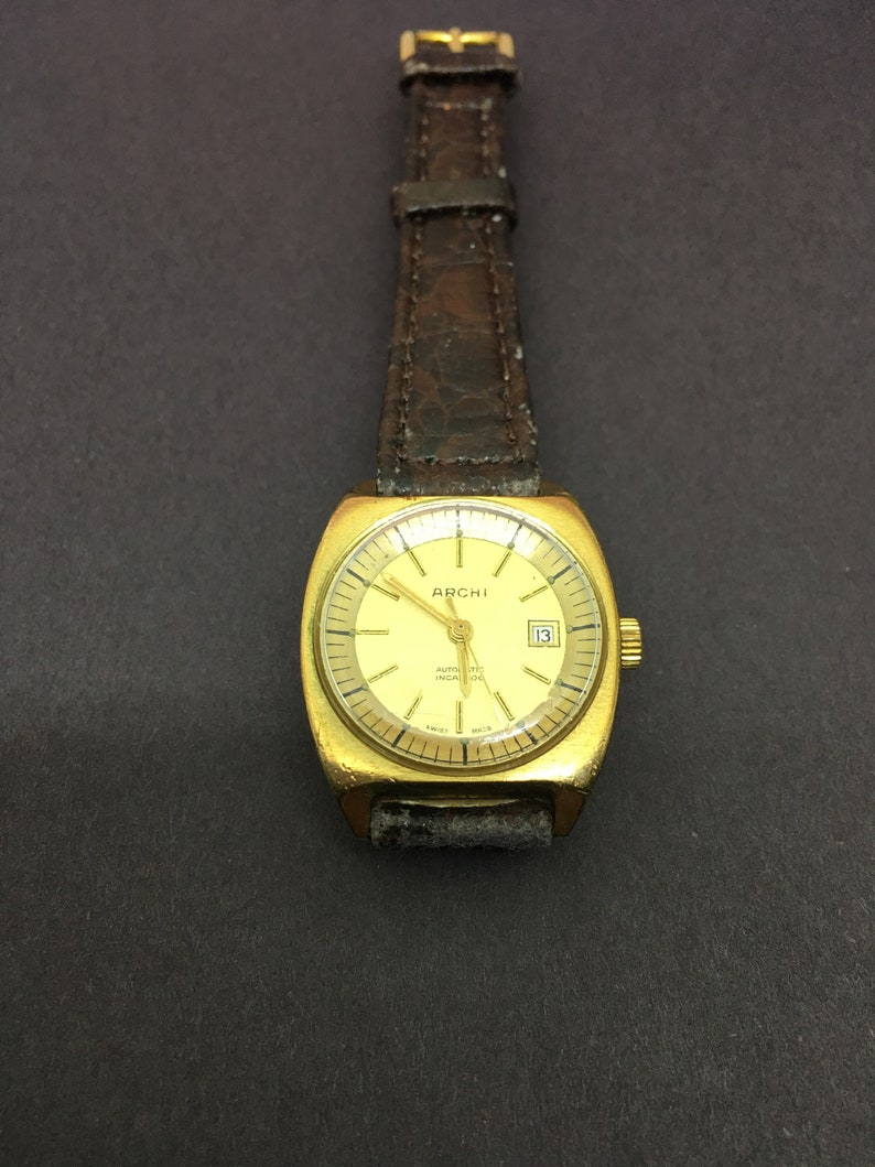 Archi Gold Tone Automatic Mechanical Wrist Watch 1960's - Etsy