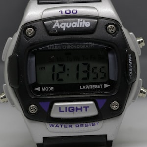 Vintage Aqualite Digital LCD Sports Watch 90’s Light Up Waterproof