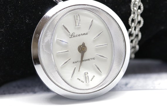 Lucerne Swiss Made 17 Jewel Ladies Pocket Watch N… - image 8