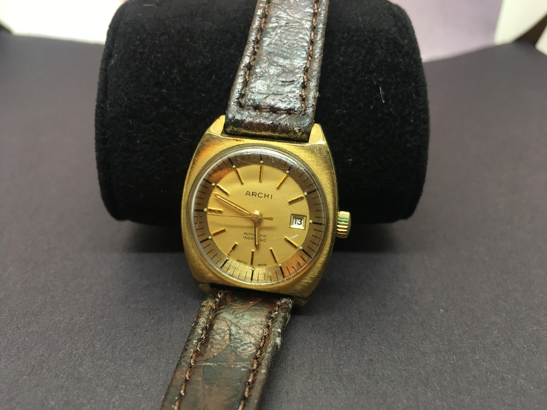 Buy Archi Gold Tone Automatic Mechanical Wrist Watch 1960 s Online in India Etsy