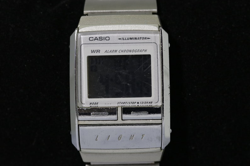 casio men's orange illuminator lcd watch