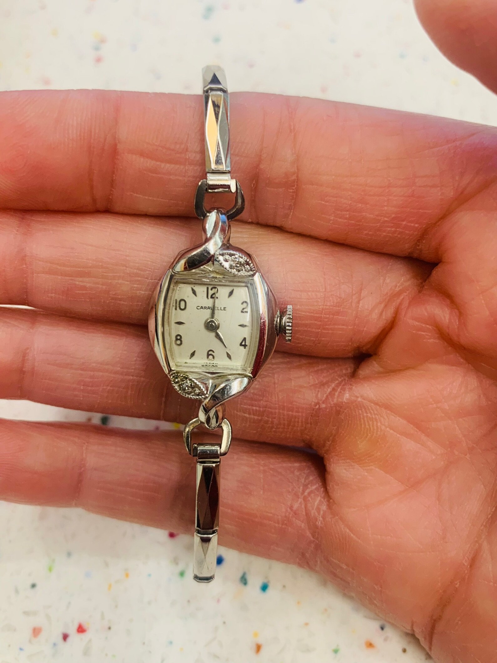 Vintage Caravelle Mechanical Ladies Wrist Watch Mid Century Modern Gold Filled NOT RUNNING. Does