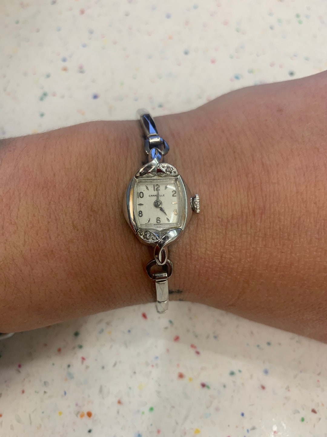 Vintage Caravelle Mechanical Ladies Wrist Watch Mid Century Modern Gold Filled NOT RUNNING. Does