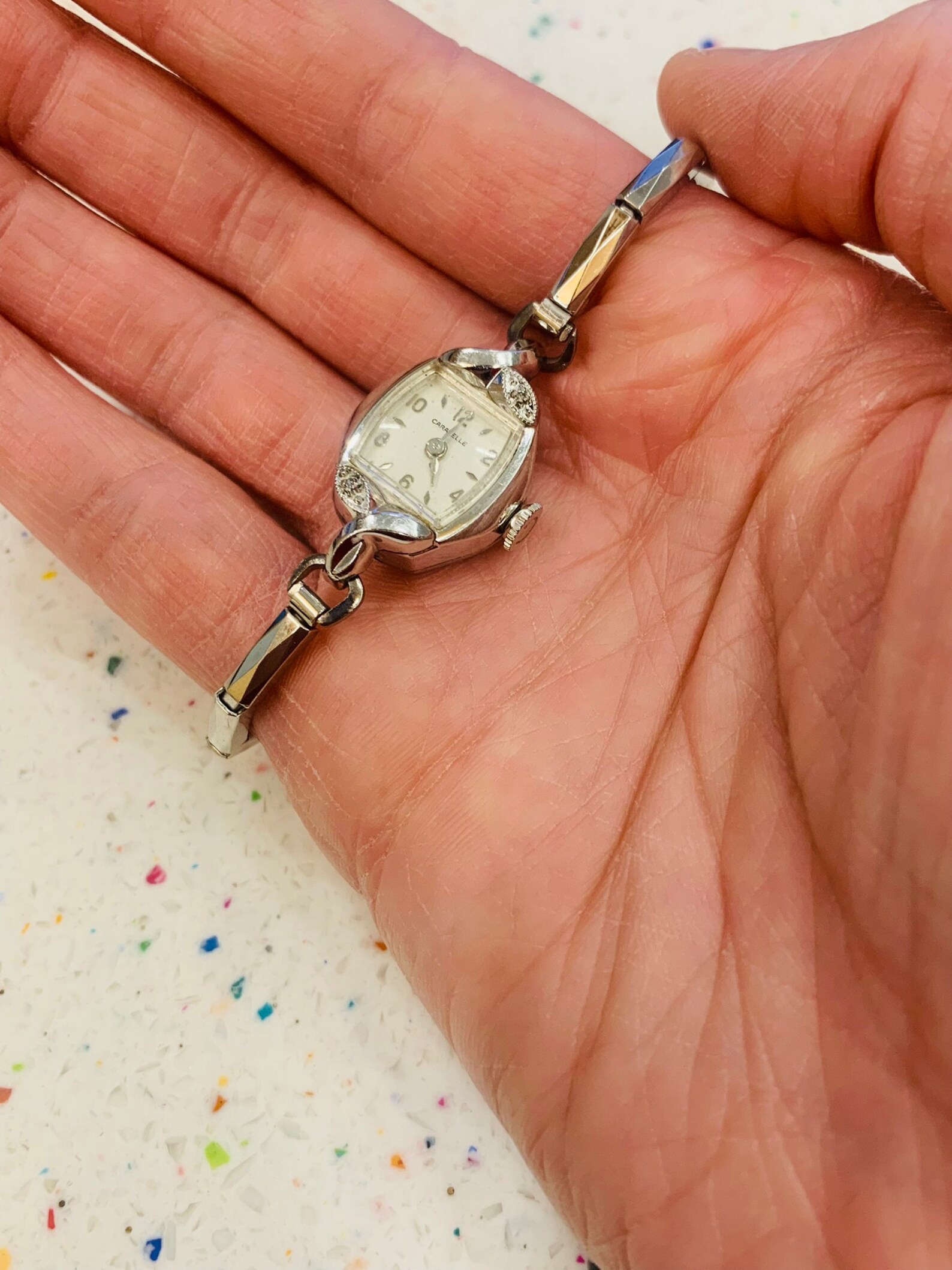 Vintage Caravelle Mechanical Ladies Wrist Watch Mid Century Modern Gold Filled NOT RUNNING. Does