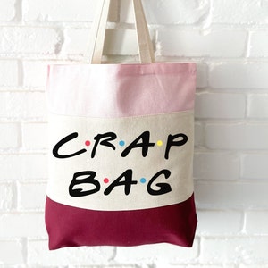 Secret Santa Gift | Crap Bag Tote | Funny Tote Purse Gift | Friends Themed Gift | Canvas Tote for Women | Library Bag | Birthday Gift
