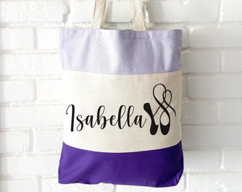 Personalized Ballet Bag | Dance Bag for Girls | Ballet Bag for Women | Canvas Tote Bag | Ballet Gift for Girls | Ballet Teacher Gift