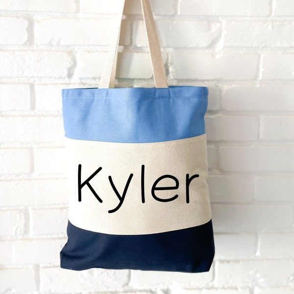 Personalized Kids Name Tote Bag | Tote Bag for Travel Gifts | Book Bag | Kindergarten Tote bag | Custom Canvas Bag | Back to School Bag