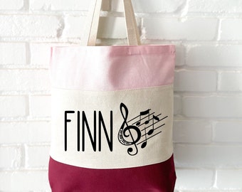 Personalized Piano Bag | Kids Piano Lesson Tote Bag | Music Gift for Kids | Canvas Tote Bag | Custom Piano Bag | Music Teacher Bag