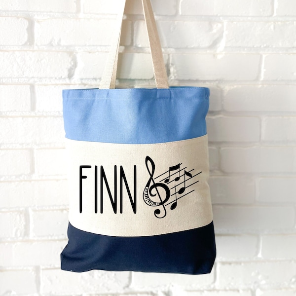 Kids Piano Lesson Tote Bag | Music Birthday  Gift | Personalized Kid Tote Bag | Music Holiday Gift | Custom Piano Bag | Music Teacher Bag