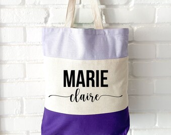 Personalized Canvas Tote | Custom Tote Bag for Kids | Kid Overnight Tote Bag | Tote Bag for Gift | Custom Book Bag | Holiday Gift