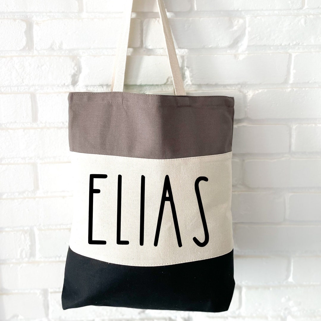Custom Canvas Kids Tote Personalized Travel Tote Reusable Daycare Tote