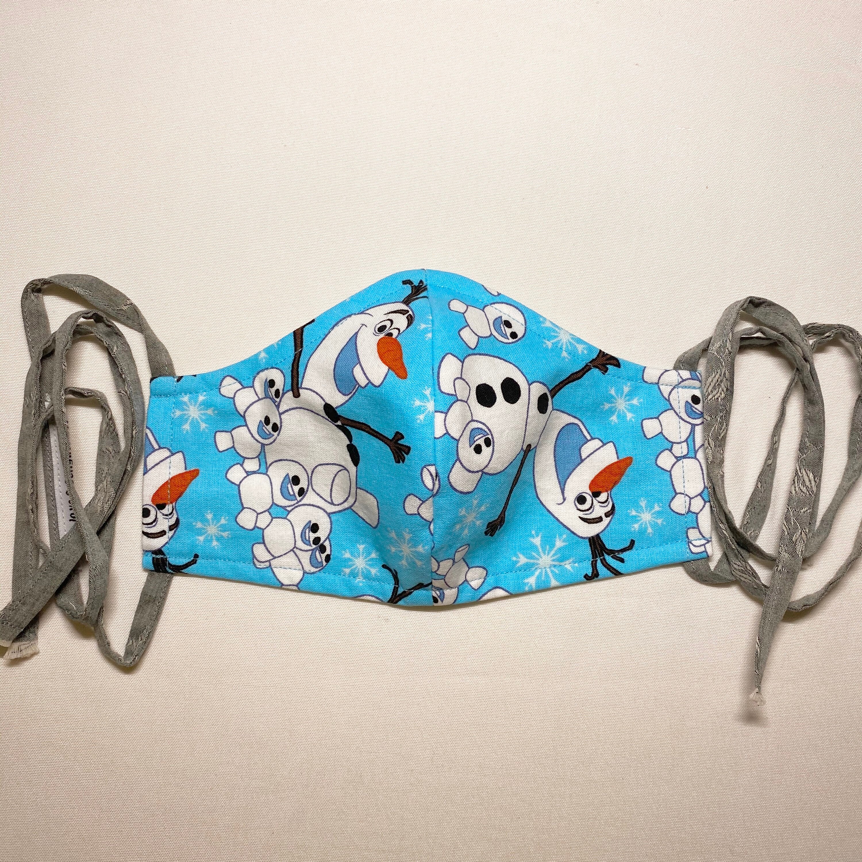 frozen olaf snowgies face mask face covering with ties etsy