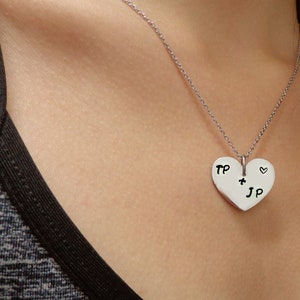 Personalized Carved into my Heart Necklace, Old School Tree Carving Necklace, Couples Necklace, Hand stamped Heart Necklace, Valentines Day