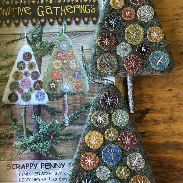 Scrappy Penny Tree Green Primitive Gathering