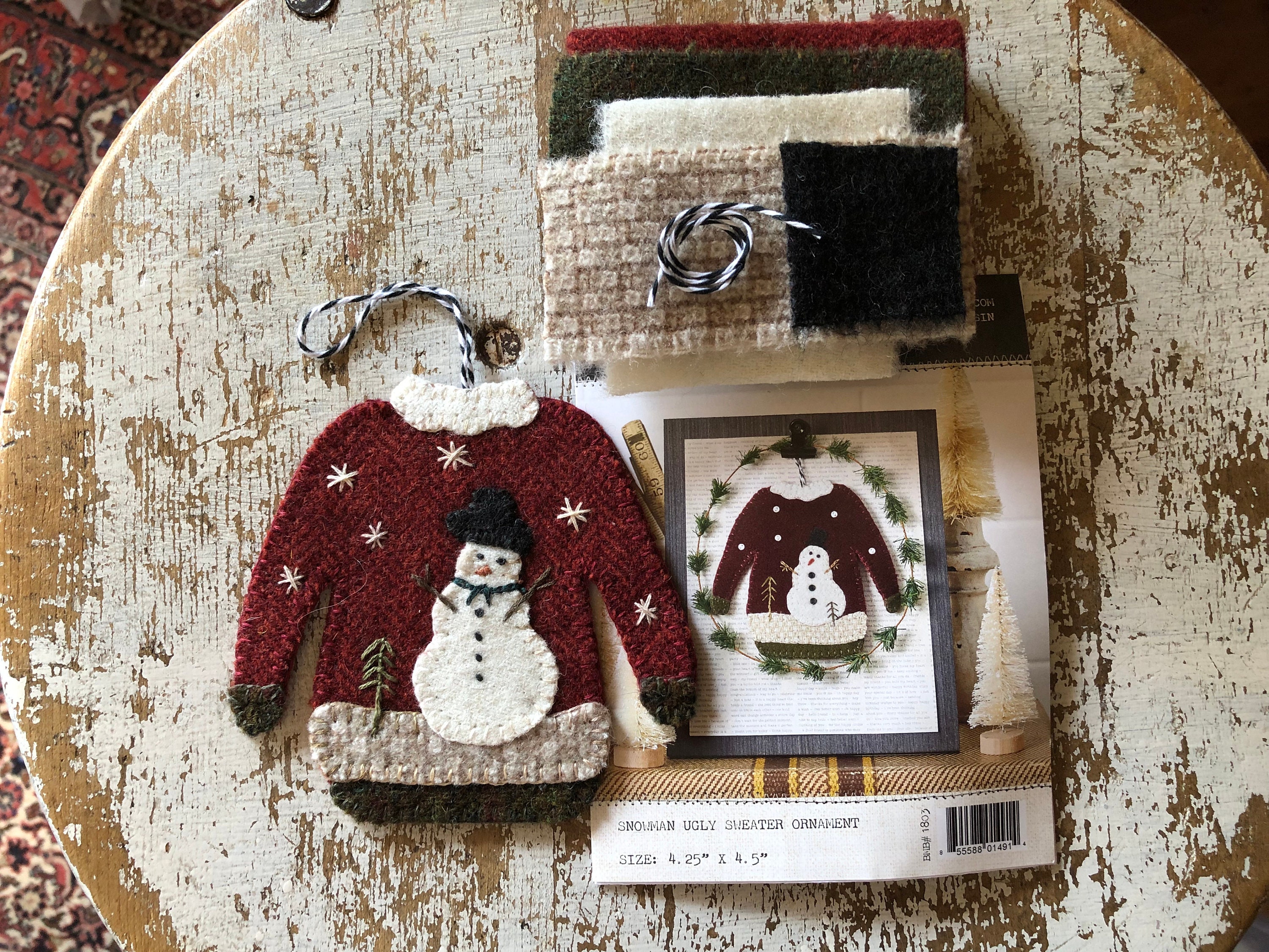 Wool Applique Kit: frosty Fun Ornament 
