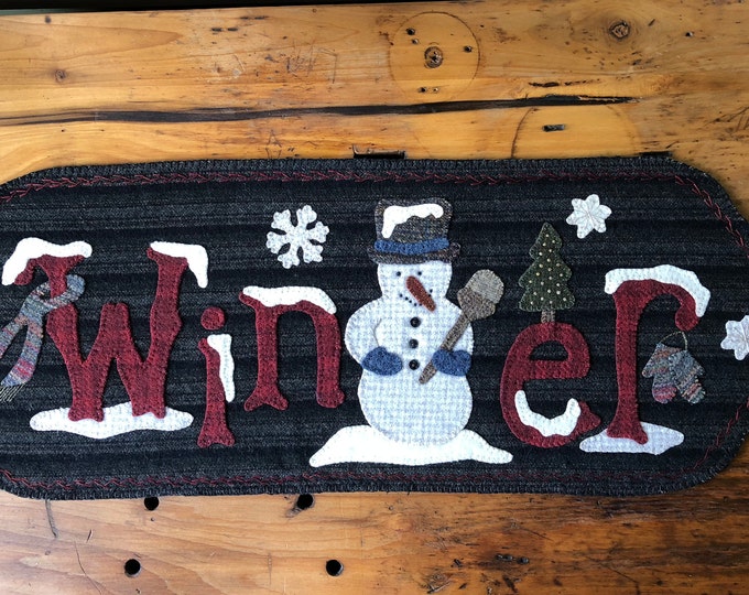 Wool Applique Kit frosty's Winter Pattern by Buttermilk Basin Etsy