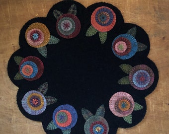 Wool Applique Kit "Floral Penny Garden"  by Village Wool LLC