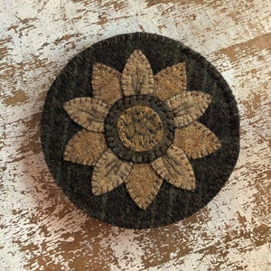 Wool Applique Kit: "Sunflower" Needle Keep by Village Wool LLC