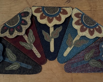 Wool Applique kit "Sunflower Scissor Holder" pattern Buttermilk Basin