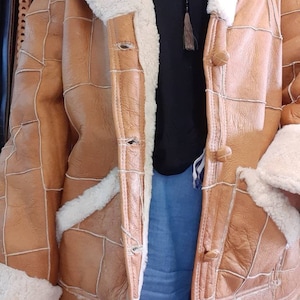 Unisex Patchwork Genuine Sheepskin Jacket size XL