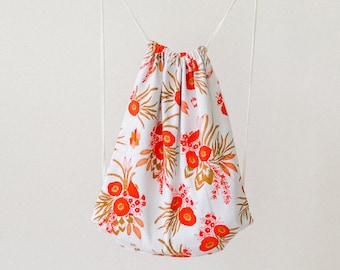 Prairie Floral Cotton Drawstring Backpack