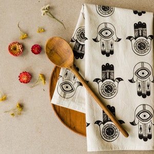 Vintage Kitchen Hamsa Cotton Tea Towel image 1