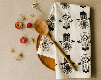 Vintage Kitchen Hamsa Cotton Tea Towel