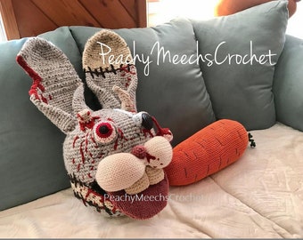 PATTERN. Zombie Bunny Head Crochet and KNIT Pattern