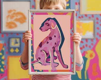 Dalmatian Dog Art Print, Play Haus Kids Room Decor Digital Download
