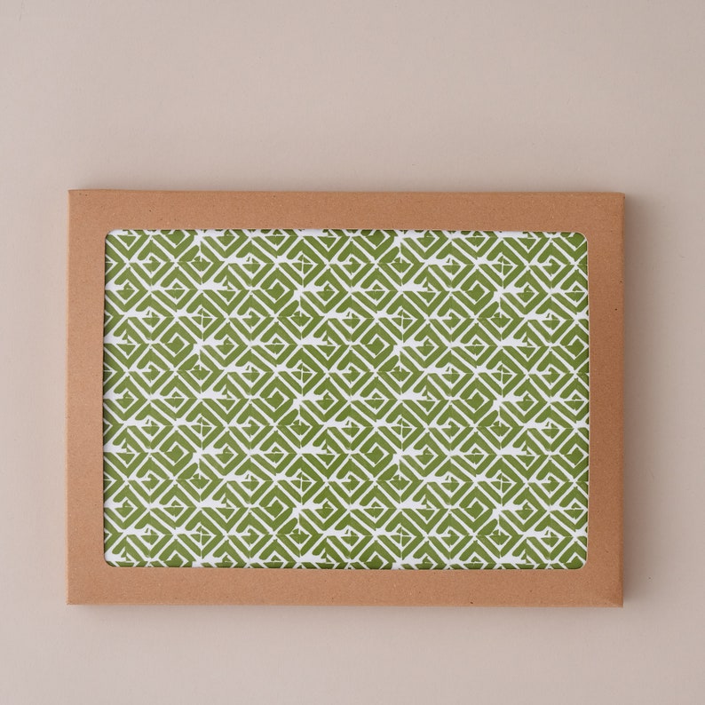 Set of 4 Green Geometric Placemats // Decorative Modern Table Etsy