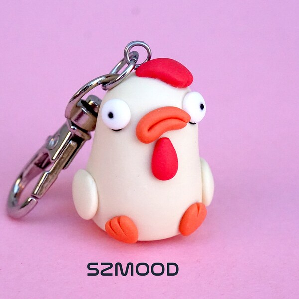 Chicken Keychain - Polymer Clay