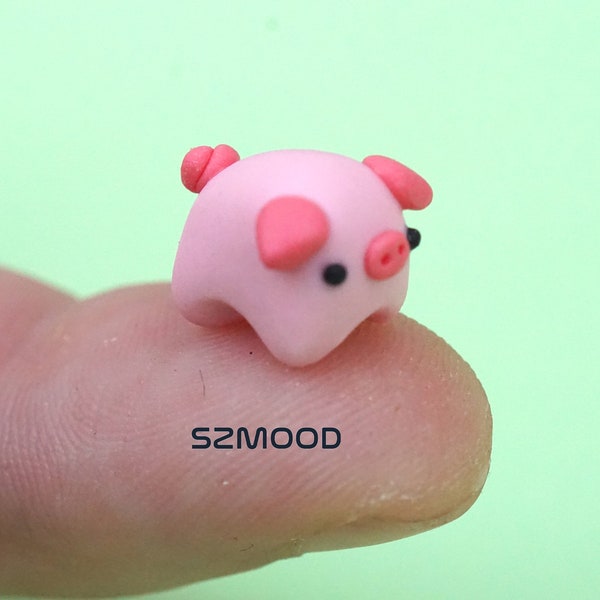 Micro pig - small collectible figurine - terrarium, dollhouse