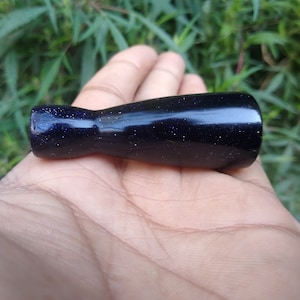 Handmade Blue Goldstone Chillum Tobacco Pipe(1)