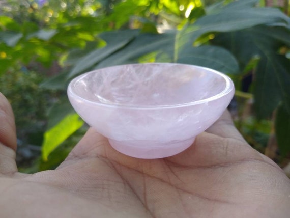 Handmade Rose Quartz Bowl Pink Stone bowl