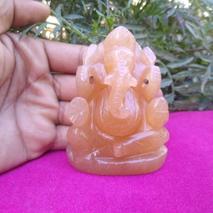 Handmade Yellow Adventurine Ganesha | Carved Ganesh Statue