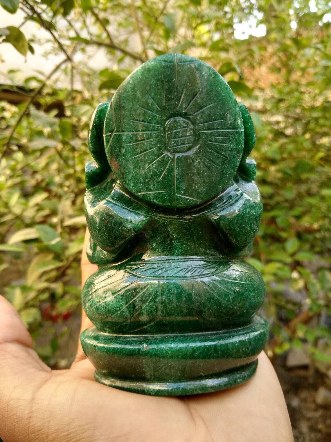 Handmade Green Jade Ganesha Carved Ganesh Statue Hindu God Etsy UK