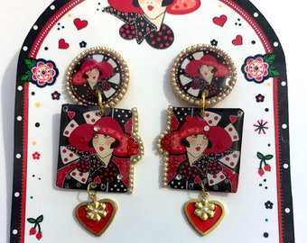 Queen of Deco hearts earrings