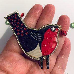 handmade Robin brooch/ button variation available