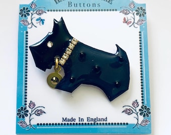 Scottie dog studio button, button collectors, sewing, dressmaking