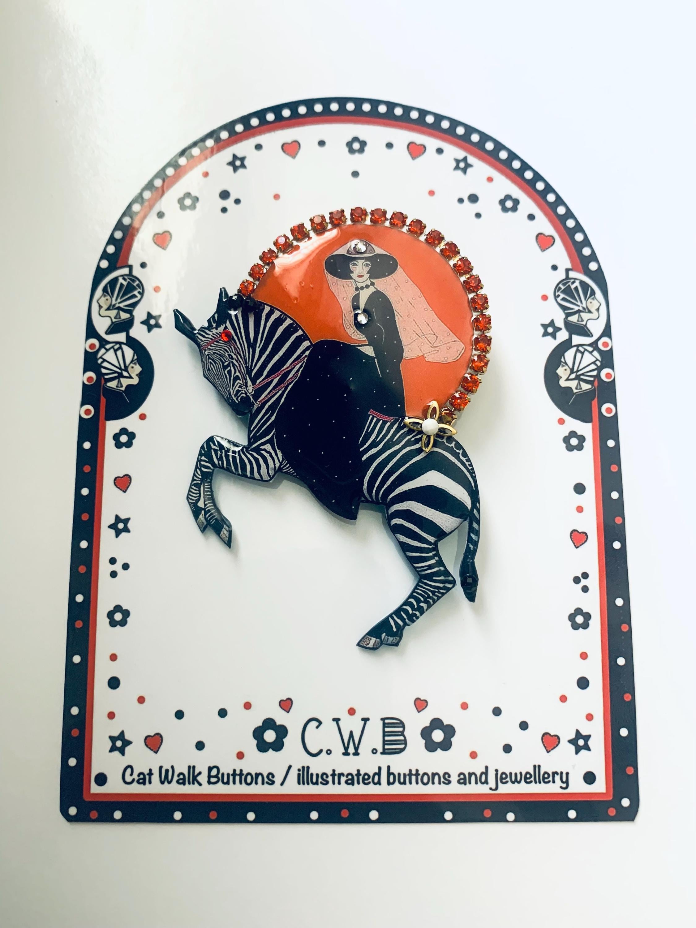 Zebra Brooch Vintage UK