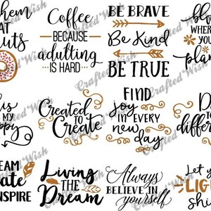 12 Positieve motiverende citaten bundel SVG cut files download - Cameo - CRICUT - SVG