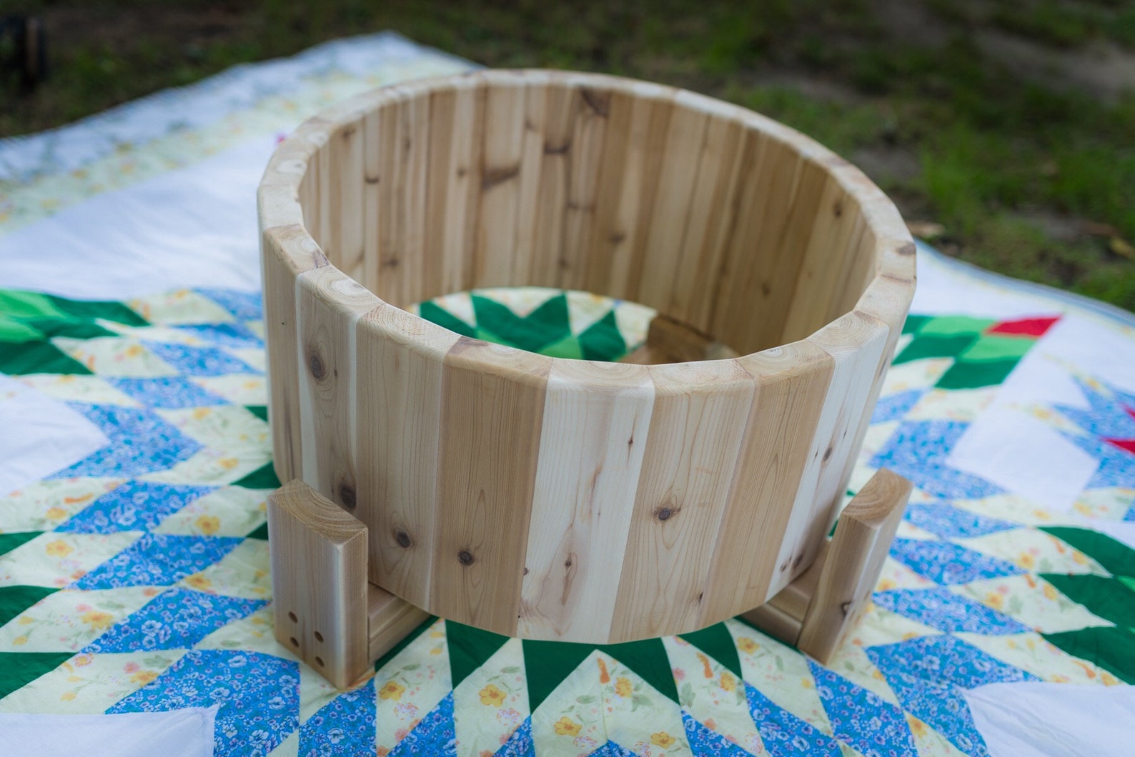 24x11 Cedar Drum Frame With Stand Etsy