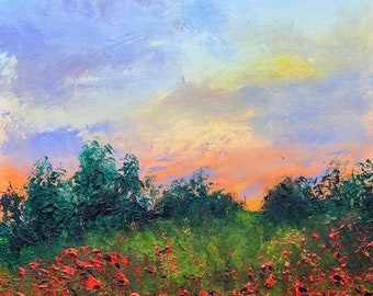 Poppy Fields - Claude Monet - Geïnspireerd door Poppy Fields, originele kunst, interieur, kunst aan de muur, beeldende kunst, wanddecor, geschenken, bloemen