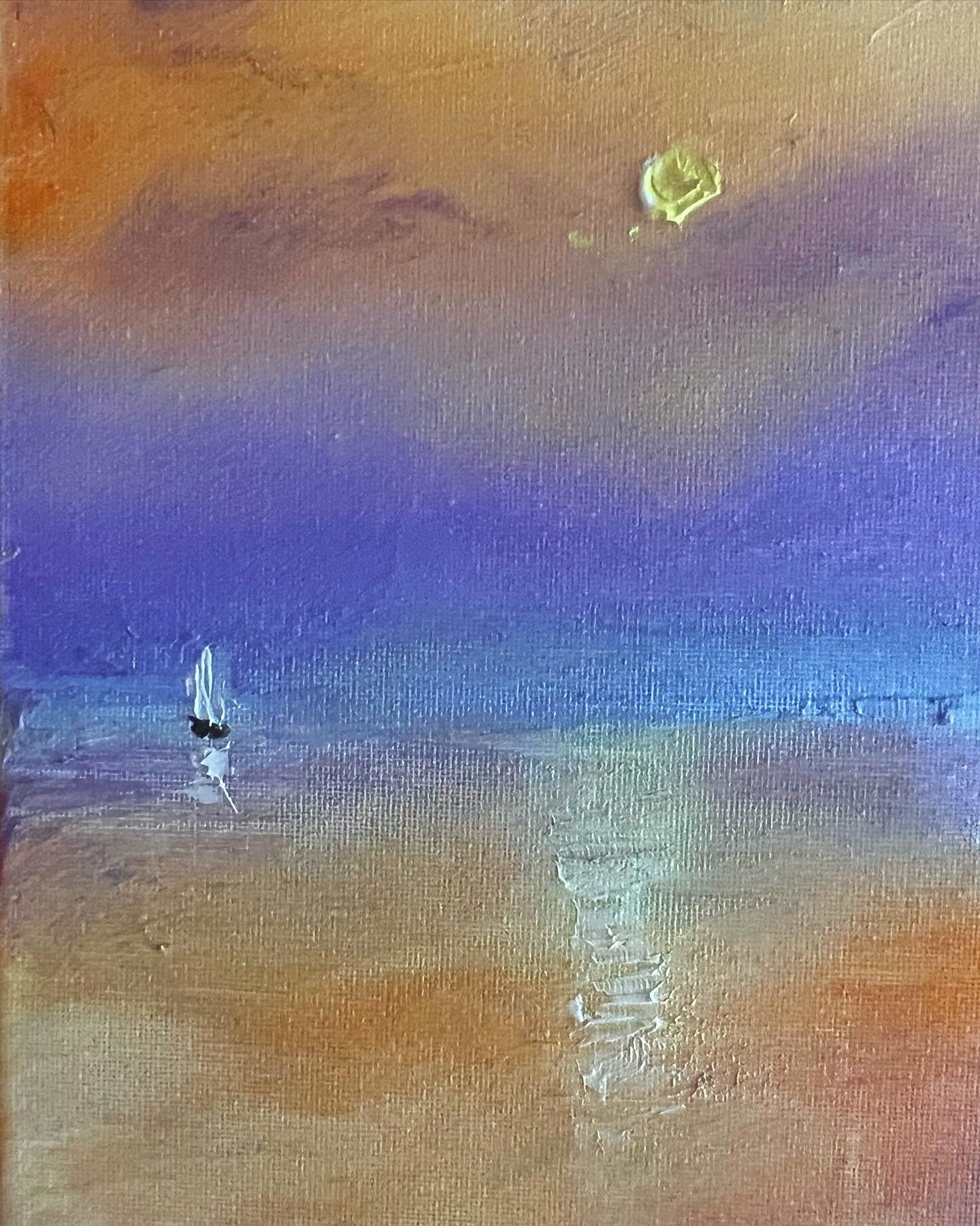 Abstract Sunset Ocean Oil Painting on Canvas, Original Custom Modern ...