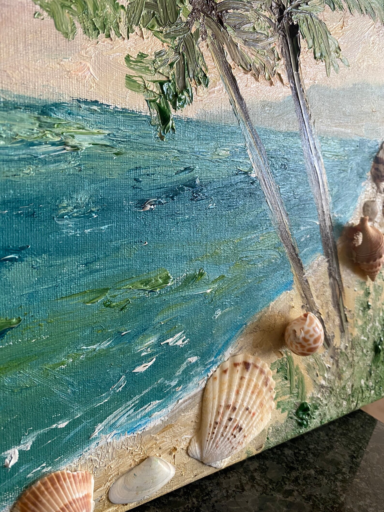 Sea Shell Wall Art Oil Painting Canvas Painting Wall Art Etsy