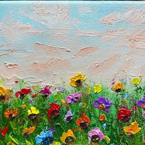 Custom Bright Tulip Oil Painting Impasto Painting , Tulip Original Painting, Spring Wedding,Home Decor,